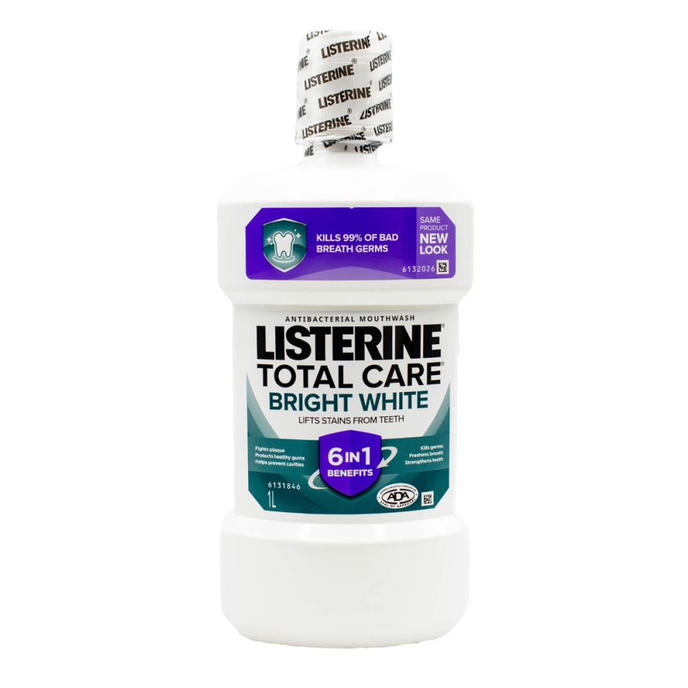 LISTERINE 1L MOUTHWASH TOTAL CARE BRIGHT WHITE 6 IN 1 BENEFITS (3x Pack)