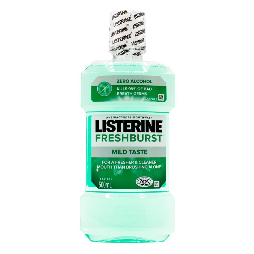 LISTERINE 500mL MOUTHWASH FRESHBURST MILD TASTE (4x Pack)