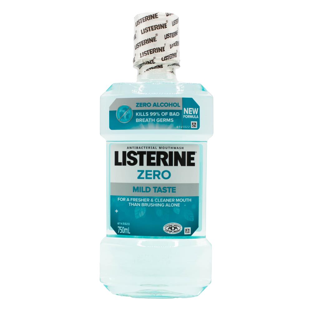 LISTERINE 750mL MOUTHWASH ZERO MILD TASTE (4x Pack)