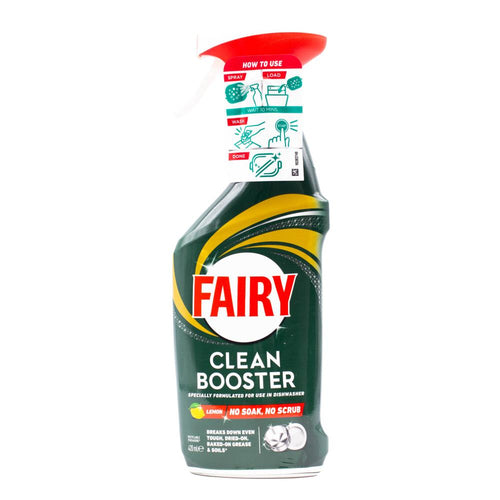 FAIRY DISH SPRAY CLEAN BOOSTER NO SOAK NO SCRUB LEMON 420ml (10x Pack)