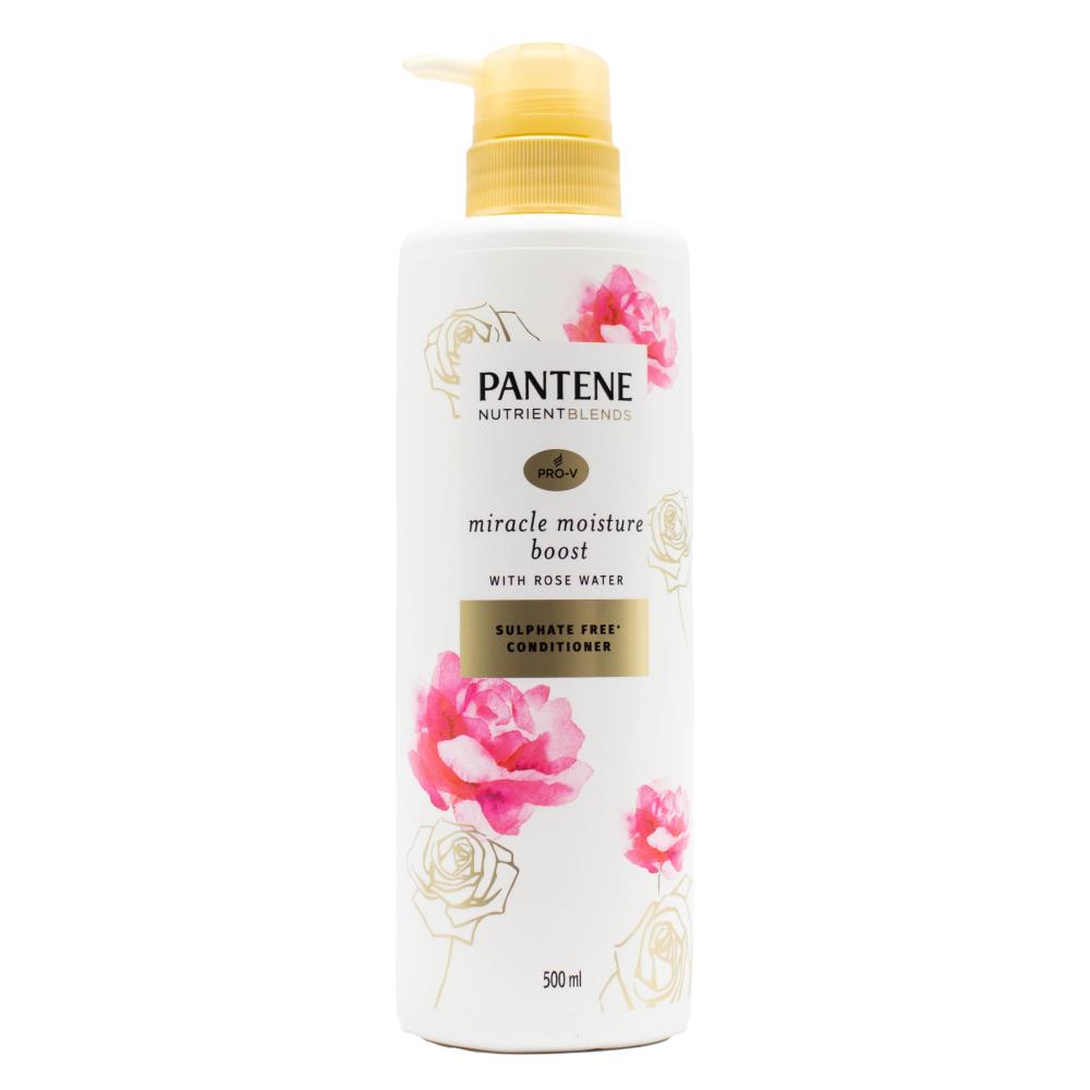 PANTENE 500mL CONDITIONER PRO V MIRACLE MOISTURE BOOST SULPHATE FREE WITH ROSE WATER (6x Pack)