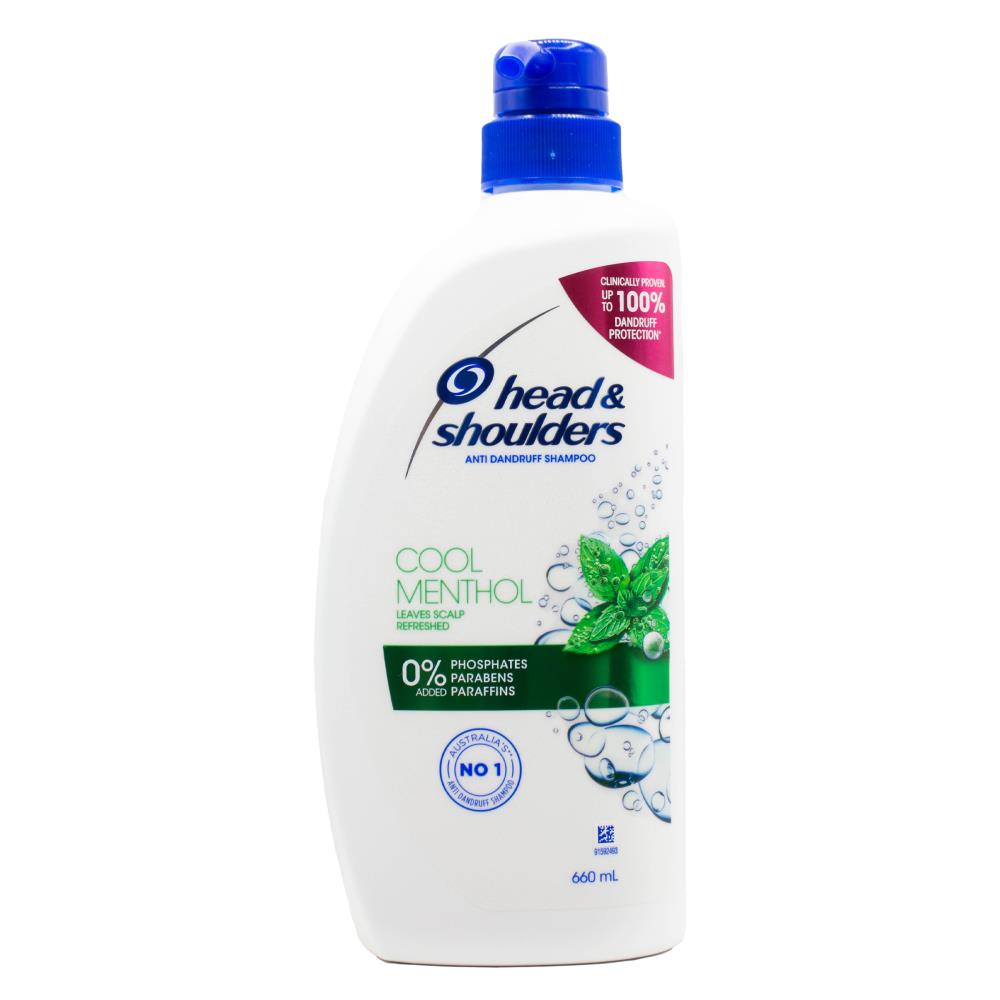 HEAD AND SHOULDERS 660mL SHAMPOO ANTI DANDRUFF COOL MENTHOL (3x Pack)