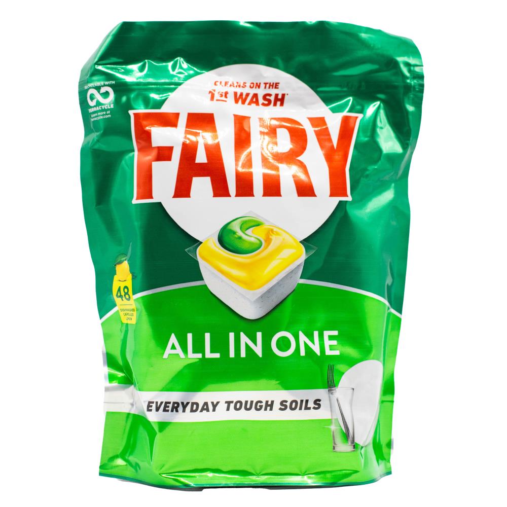 FAIRY DISHWASHER CAPSULES ALL IN ONE LEMON 4 x 48Pk (192 Capsules)