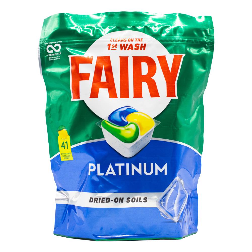 Fairy Dishwasher Capsules Platinum Lemon 4 x 41Pk (164 Tablets)