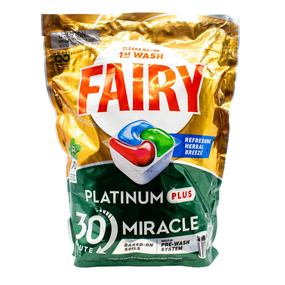 Fairy Dishwasher Capsules Platinum Plus Refreshing Herbal Breeze 3 x 70Pk (210 Tablets)