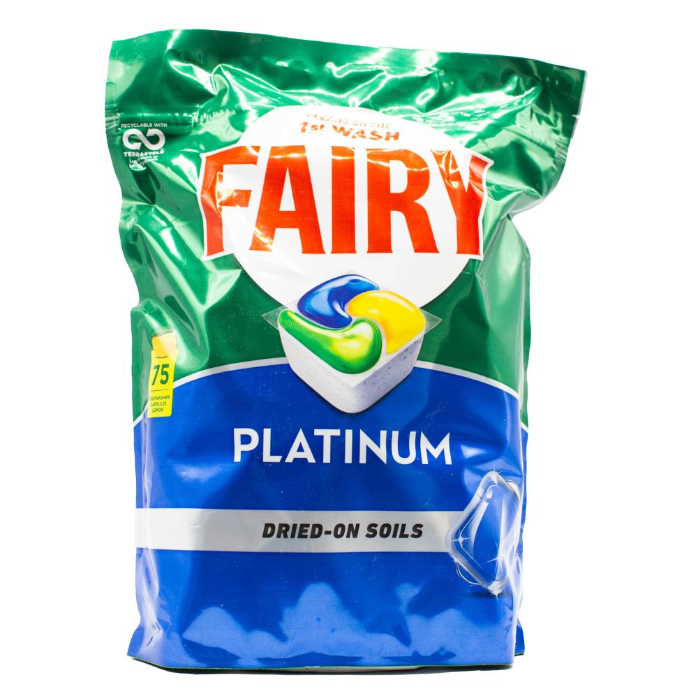 Fairy Dishwasher Capsules Platinum Lemon 3 x 75Pk (225 Tablets)