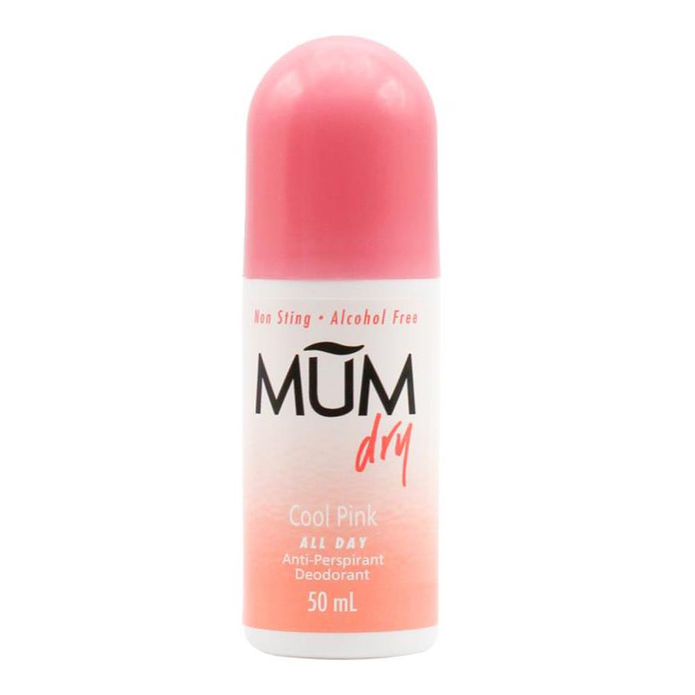 MUM 50ml COOL PINK ROLL ON ANTI-PERSPIRANT DEODORANT (6x Pack)
