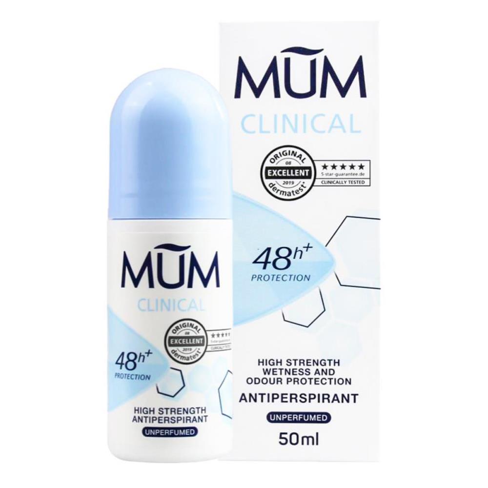 MUM 50mL CLINICAL ROLL ON ANTI-PERSPIRANT UNPERFUMED (6x Pack)