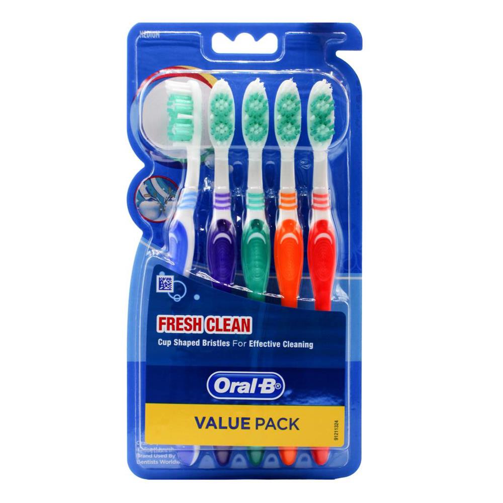 Oral B Pk5 Toothbrushes Fresh Clean Medium Value Pack (6x Pack)