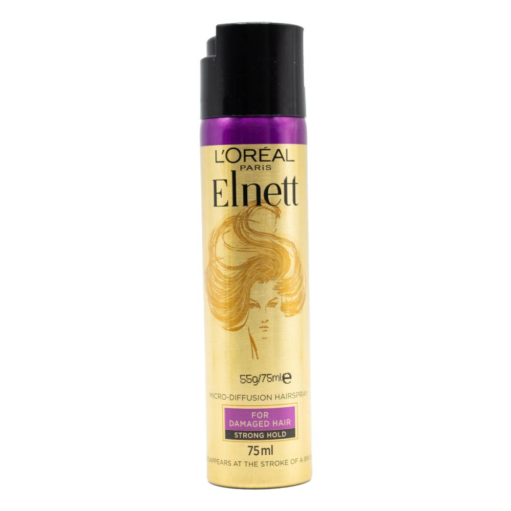 LOREAL 55g / 75ml HAIRSPRAY FOR DAMAGED HAIR STRONG HOLD (6x Pack)