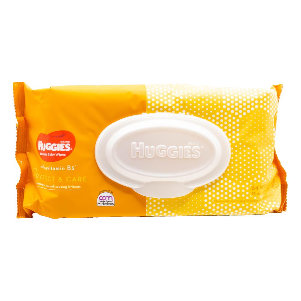 Huggies Baby Wipes Ultimate With Pro Vitamin B5 Protect And Care Protection From Rash Causing Irritants 4 x 64Pk (256 Wipes)