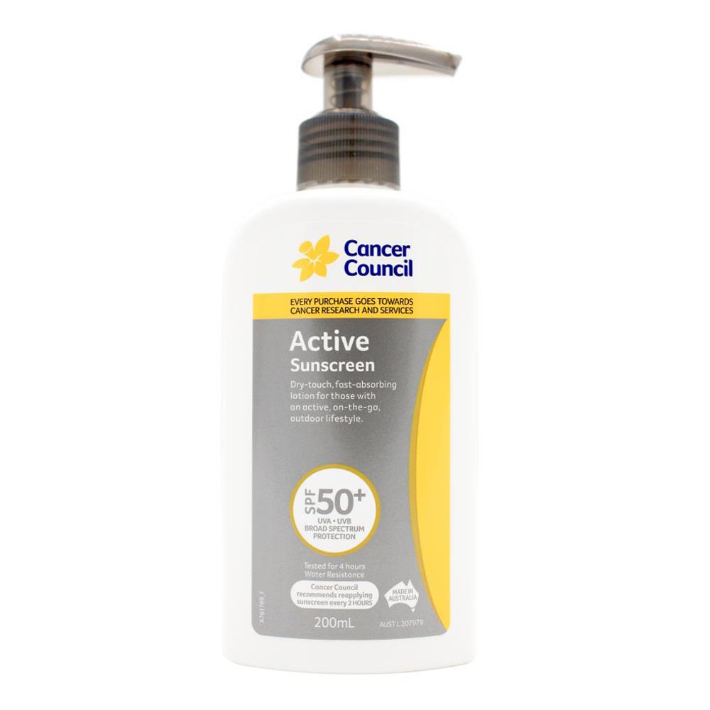 Cancer Council Active Sunscreen Spf 50+ 200ml (4 Pack)
