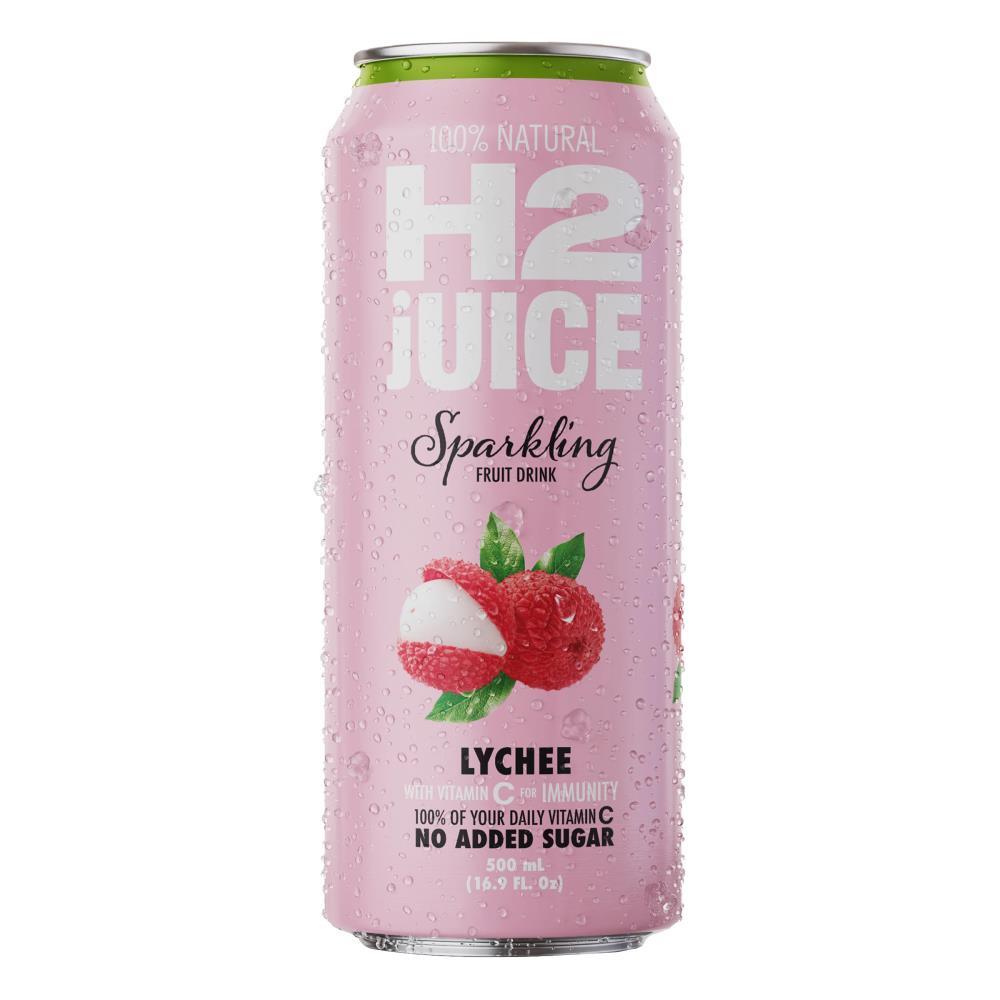 H2 Juice Sparkling Lychee 500ml Can (12x Pack)