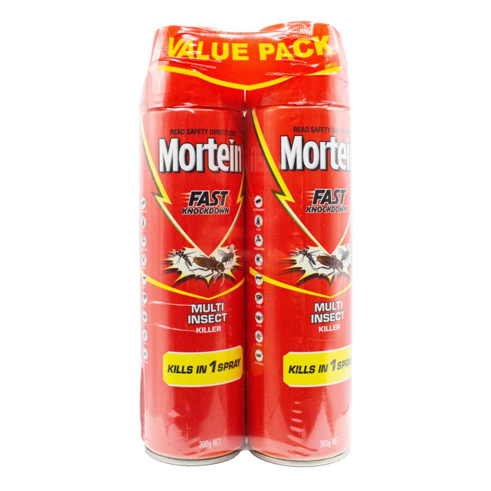 MORTEIN PK2 X 300g MULTI INSECT KILLER FAST KNOCKDOWN ( 24 Value Pack)