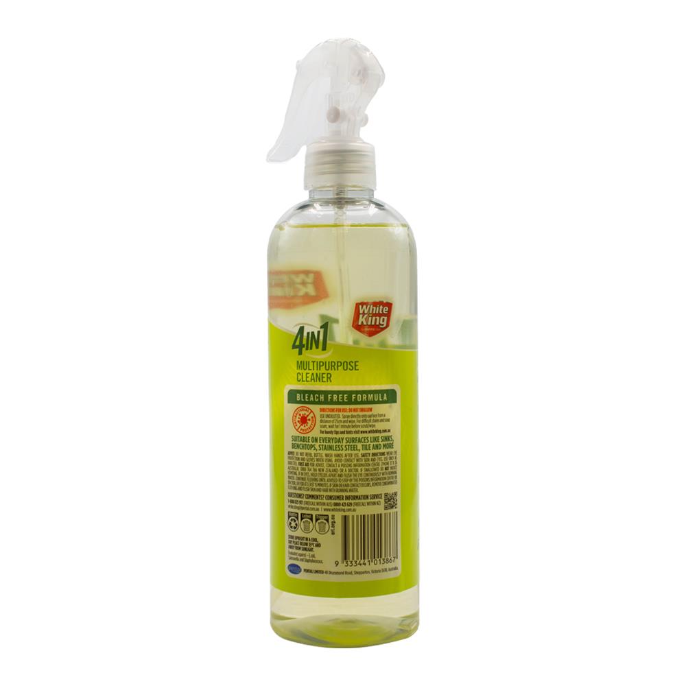 White King 4 in 1 Multipurpose Cleaner 500mL Bleach Free Antibacterial Spray (6 pack)