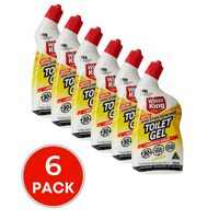 6 x White King Toilet Gel With Stain Remover Lemon 700mL