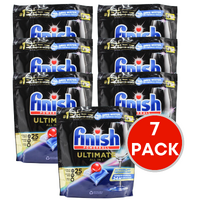 7 x Finish Powerball Dishwashing Tablets Ultimate All In One PK25 (175 Tabs)