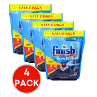 4 x Finish Powerball Dishwashing Tablet Power All in 1 Lemon Sparkle Value Pack PK63 (252 Tablets)