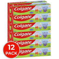 12x Colgate Peppa Pig Kids Toothpaste Mint Gel 2-5 Years 80g
