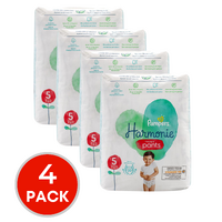 4 x Pampers Harmonie Nappy Pants Size 5 12-17Kg Pk20 (80 Nappies)