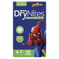 Huggies Dry Nites Night Time Pants for Boys Pk10 4-7 Years 17-30Kgs 
