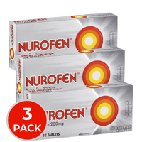 3 x Nurofen PK12 x 200mg Tablets (36 Tablets) Targeted Relief from Pain