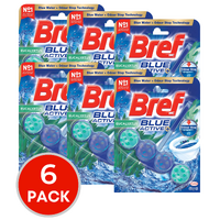 6 x Bref Blue Active Toilet Cleaner Block Eucalyptus 1 Pack (6 Pack)