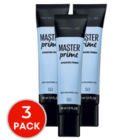 3 x Maybelline Master Prime Hydrating Primer 50 With Hyaluronic Acid 30ml