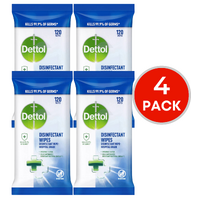 4 x Dettol Surface Cleaning Wipes PK120