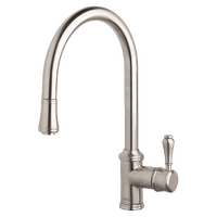 Abey Provincial Single Lever Kitchen Mixer with Pull Out Brushed Nickel