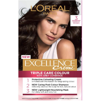L'Oréal Paris Excellence Crème Permanent Hair Colour - 3 Darkest Brown