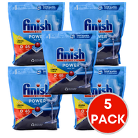 5 x Finish Powerball Power All In One Dishwashing Tablets Lemon Sparkle PK46 (230 Tablets)