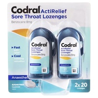Codral Actirelief Sore Throat Lozenges Sugar Free Coolmint Pk20x2