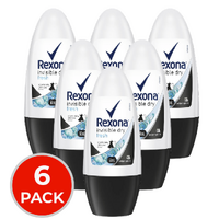 6x Rexona 50ml Deodorant Roll-on Invisible Dry Fresh