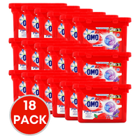 18 x OMO 3-in-1 Laundry Capsules Fresh Lavender Front & Top Loader Pk15 (270 Capsules)