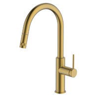 Abey Poco Pull Out Kitchen Mixer Brushed Brass
