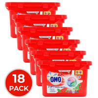 18 x OMO 3-In-1 Fresh Eucalyptus Laundry Capsules Pk15 (270 Capsules)