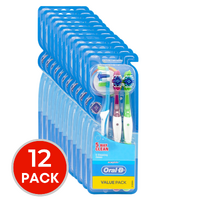 12 x Oral-B 5 Way Clean Toothbrush Medium Pk3 (36 Toothbrushes)