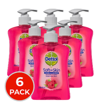 6 x Dettol Soft on Skin Liquid Hand Wash Raspberry