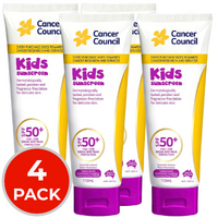 4 x Cancer Council SPF 50+ Kids Sunscreen 110mL