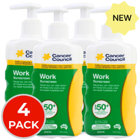 4 x Cancer Council Sunscreen Work SPF+ 50 200mL