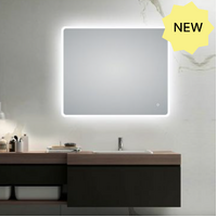 Curved Rim Rectangle 3 Color Lighting LED Mirror