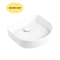 Otti French Archie Fluted Basin Gloss White 415x365x100mm