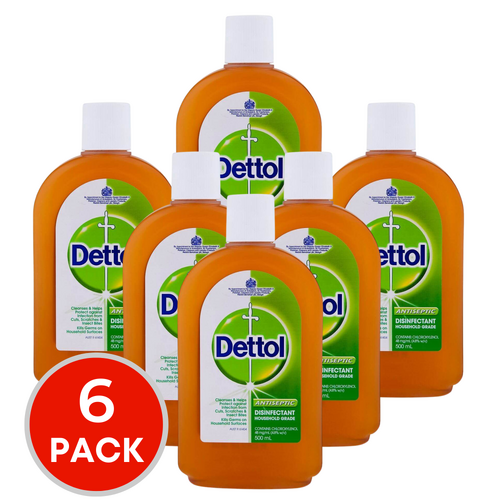 6 x ​Dettol Antiseptic Antibacterial Disinfectant Liquid 500ml