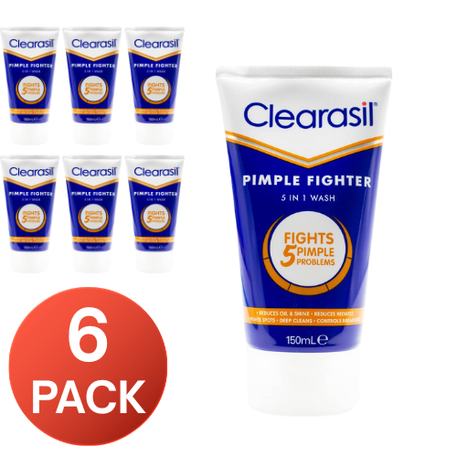 6x Clearasil 150Ml Pimple Fighter 5 In 1 Exfoliating Scrub