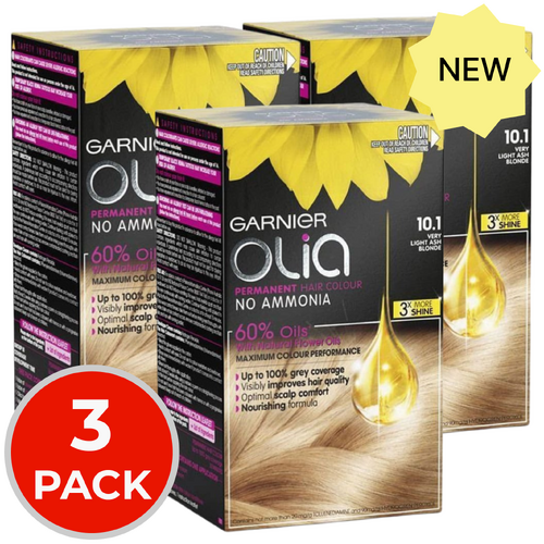 3 X Garnier Olia Permanent Hair Colour Very Light Ash 3 X Garnier Olia Permanent Hair Colour Very Light Ash
