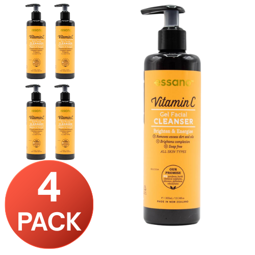 4x Essano 300Ml Gel Facial Cleanser Vitamin C Brighten And Energise All Skin Types
