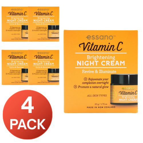 4x Essano 50G Brightening Night Cream Revive And Illuminate Vitamin C