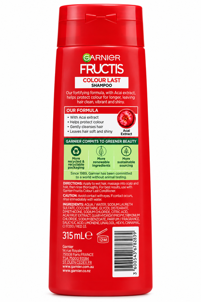 Garnier Fructis Colour Last Shampoo Acai Extract 315mL x 6