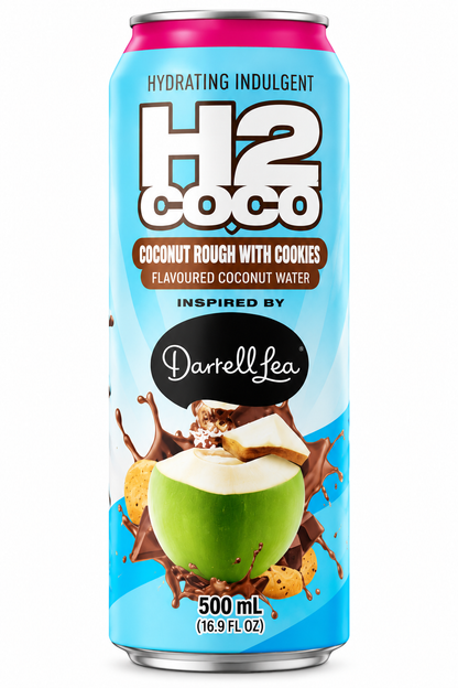 H2 Coco Darrell Lea Coconut Rough Cookies Coconut Water 500mL x 8